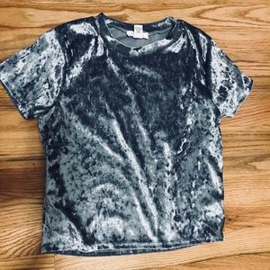 Velvet Blue Crop Top